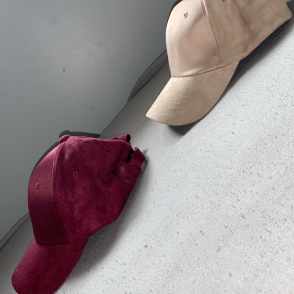 Burgundy and Sand tone hats combo - Picture 2 of 3